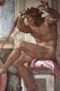Michelangelo Buonarroti Ignudo painting